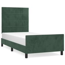 vidaXL sötétzöld bársony ágykeret fejtámlával 80 x 200 cm (3125724) ágy és ágykellék