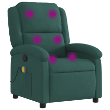 vidaXL sötétzöld bársony dönthető masszázsfotel (371810) masszázsfotel