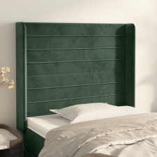 vidaXL sötétzöld bársony fejtámla szárnyakkal 103x16x118/128 cm ágy és ágykellék
