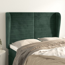vidaXL sötétzöld bársony fejtámla szárnyakkal 147 x 23 x 118/128 cm ágy és ágykellék