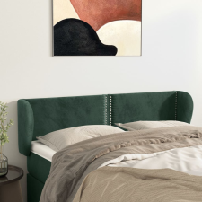 vidaXL sötétzöld bársony fejtámla szárnyakkal 147x23x78/88 cm ágy és ágykellék