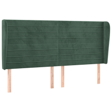 vidaXL sötétzöld bársony fejtámla szárnyakkal 183x23x118/128 cm (3118159) ágy és ágykellék
