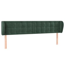 vidaXL sötétzöld bársony fejtámla szárnyakkal 183x23x78/88 cm (3117641) ágy és ágykellék