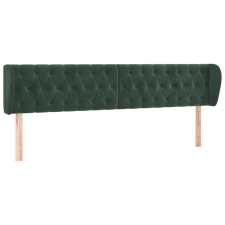 vidaXL sötétzöld bársony fejtámla szárnyakkal 203x23x78/88 cm (3117549) ágy és ágykellék