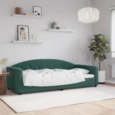 vidaXL sötétzöld bársony kanapéágy 90x200 cm ágy és ágykellék