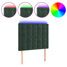 vidaXL sötétzöld bársony LED-es fejtámla 100x5x118/128 cm (3122903) ágy és ágykellék