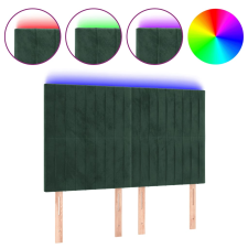 vidaXL sötétzöld bársony LED-es fejtámla 144x5x118/128 cm (3122713) ágy és ágykellék