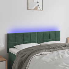 vidaXL sötétzöld bársony LED-es fejtámla 144x5x78/88 cm ágy és ágykellék
