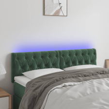 vidaXL sötétzöld bársony LED-es fejtámla 160 x 7 x 78/88 cm ágy és ágykellék
