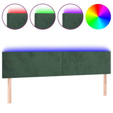vidaXL sötétzöld bársony LED-es fejtámla 160x5x78/88 cm (3121389) ágy és ágykellék
