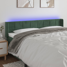 vidaXL sötétzöld bársony LED-es fejtámla 163 x 16 x 78/88 cm ágy és ágykellék