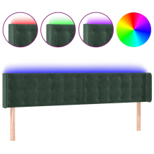 vidaXL sötétzöld bársony LED-es fejtámla 163 x 16 x 78/88 cm ágy és ágykellék