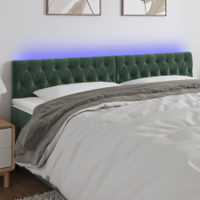 vidaXL sötétzöld bársony LED-es fejtámla 200 x 7 x 78/88 cm ágy és ágykellék