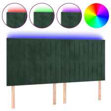 vidaXL sötétzöld bársony LED-es fejtámla 200x5x118/128 cm (3122731) ágy és ágykellék