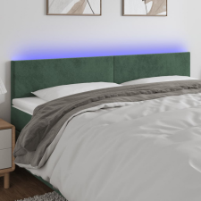 vidaXL sötétzöld bársony LED-es fejtámla 200x5x78/88 cm ágy és ágykellék