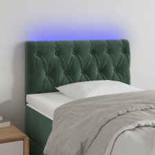 vidaXL sötétzöld bársony LED-es fejtámla 80 x 7 x 78/88 cm ágy és ágykellék