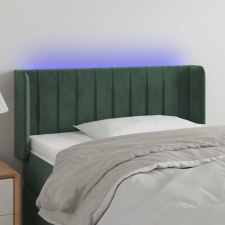 vidaXL sötétzöld bársony LED-es fejtámla 93 x 16 x 78/88 cm ágy és ágykellék