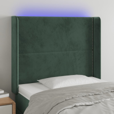 vidaXL sötétzöld bársony LED-es fejtámla 93x16x118/128 cm ágy és ágykellék