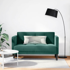 vidaXL sötétzöld bársony loveseat kanapé 111 cm bútor