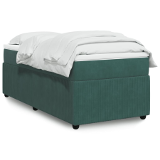 vidaXL sötétzöld bársony rugós ágy matraccal 100 x 200 cm ágy és ágykellék