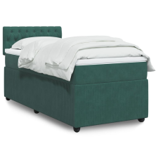 vidaXL sötétzöld bársony rugós ágy matraccal 100 x 200 cm ágy és ágykellék