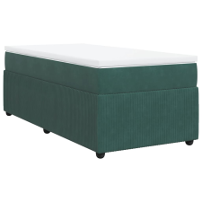 vidaXL sötétzöld bársony rugós ágy matraccal 100 x 200 cm (3285623) ágy és ágykellék