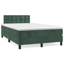 vidaXL sötétzöld bársony rugós ágy matraccal 120 x 200 cm (3141536) ágy és ágykellék