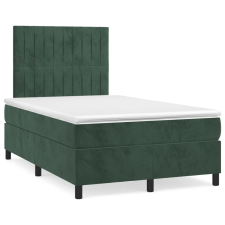 vidaXL sötétzöld bársony rugós ágy matraccal 120 x 200 cm (3143136) ágy és ágykellék