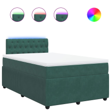 vidaXL sötétzöld bársony rugós ágy matraccal 120 x 200 cm (3290019) ágy és ágykellék