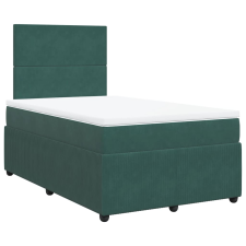 vidaXL sötétzöld bársony rugós ágy matraccal 120 x 200 cm (3292307) ágy és ágykellék