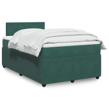 vidaXL sötétzöld bársony rugós ágy matraccal 120x190 cm ágy és ágykellék