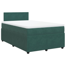vidaXL sötétzöld bársony rugós ágy matraccal 120x190 cm (3287683) ágy és ágykellék