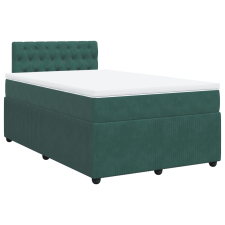 vidaXL sötétzöld bársony rugós ágy matraccal 120x190 cm (3287695) ágy és ágykellék
