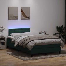 vidaXL sötétzöld bársony rugós ágy matraccal 120x210 cm ágy és ágykellék