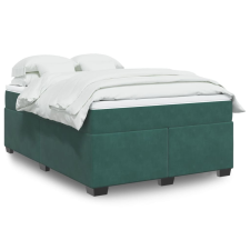 vidaXL sötétzöld bársony rugós ágy matraccal 140x190 cm ágy és ágykellék