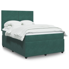 vidaXL sötétzöld bársony rugós ágy matraccal 140x190 cm ágy és ágykellék