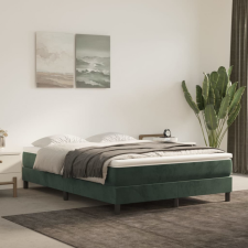 vidaXL sötétzöld bársony rugós ágy matraccal 140x190 cm ágy és ágykellék