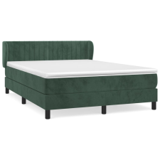 vidaXL sötétzöld bársony rugós ágy matraccal 140x190 cm (3127610) ágy és ágykellék