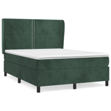 vidaXL sötétzöld bársony rugós ágy matraccal 140x190 cm (3129150) ágy és ágykellék