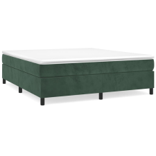 vidaXL sötétzöld bársony rugós ágy matraccal 160x200 cm (3144690) ágy és ágykellék