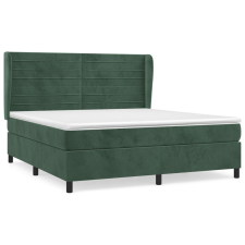 vidaXL sötétzöld bársony rugós ágy matraccal 180x200 cm (3129288) ágy és ágykellék