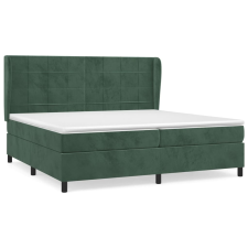 vidaXL sötétzöld bársony rugós ágy matraccal 200x200 cm (3129234) ágy és ágykellék