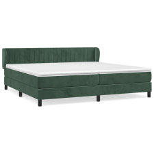 vidaXL sötétzöld bársony rugós ágy matraccal 200x200 cm (3131102) ágy és ágykellék
