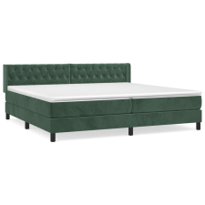 vidaXL sötétzöld bársony rugós ágy matraccal 200x200 cm (3131162) ágy és ágykellék