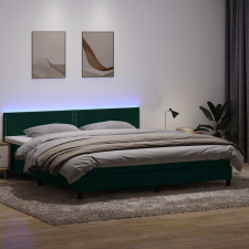 vidaXL sötétzöld bársony rugós ágy matraccal 200x210 cm ágy és ágykellék