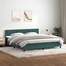 vidaXL sötétzöld bársony rugós ágy matraccal 200x210 cm ágy és ágykellék