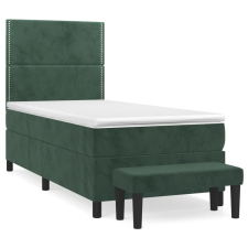 vidaXL sötétzöld bársony rugós ágy matraccal 80 x 200 cm ágy és ágykellék