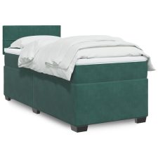 vidaXL sötétzöld bársony rugós ágy matraccal 80 x 200 cm ágy és ágykellék
