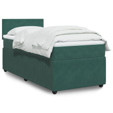 vidaXL sötétzöld bársony rugós ágy matraccal 80 x 200 cm ágy és ágykellék