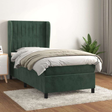 vidaXL sötétzöld bársony rugós ágy matraccal 80 x 200 cm ágy és ágykellék